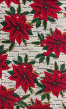 Christmas Floral Poinsettia and Holly Mistletoe Polyester Cotton Decorative Table Runner