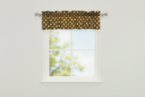 Cotton Window Valance Polka Dots Print 58 Inch Wide - White on Brown