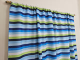 Poplin Multi-Stripes Print Polyester Window Curtain 58 Inch Wide