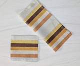 Poplin Multi Stripe Polyester Napkins Dinner Table Decor 16" x 16" Hemmed (Pack of 6)