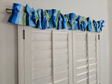 Poplin Multi Stripe Print Curtain Rod Sleeve Topper