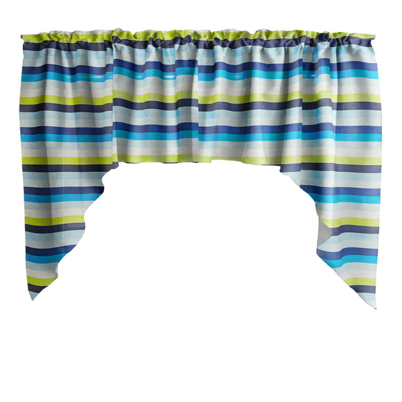 Poplin Multi Stripe Swag Window Valance 58