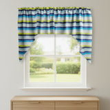 Poplin Multi Stripe Swag Window Valance 58" Wide / 36" Tall