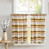 Poplin Multi Stripe Café Tier Curtains Window Treatment Kitchen Home Décor