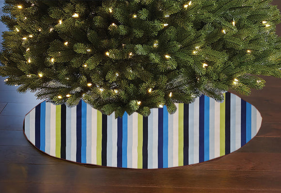 Poplin Multi Stripe Tree Skirt Christmas Decoration 58