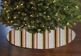 Poplin Multi Stripe Tree Skirt Christmas Decoration 58" Round Skirt