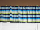 Poplin Multi Stripe Polyester Window Valance 58" Wide