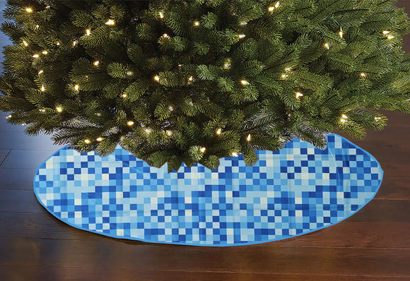 Poplin Pixelated Squares Tree Skirt Christmas Decoration 58