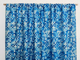 Poplin Square Pixelated Print Polyester Window Curtain 58 Inch Wide