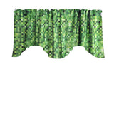 Poplin Square Pixelated Print Scalloped Wave Window Valance 58" Wide / 20" Tall
