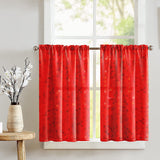 Poplin Pixelated Squares Café Tier Curtains Window Treatment Kitchen Home Décor