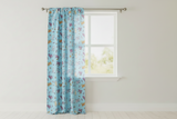 Cotton Curtain Animal Print 58 Inch Wide Puppies Chase Ball and Bone - Blue