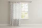 Cotton Curtain Animal Print 58 Inch Wide Puppies Chase Ball and Bone - Blue on White