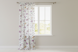 Cotton Curtain Animal Print 58 Inch Wide Puppies Chase Ball and Bone - Purple on White