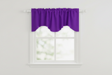 Poplin Solid Scalloped Wave Window Valance 58" Wide / 20" Tall