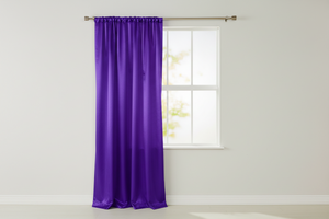 Shiny Satin Solid Single Curtain Panel Drapery 58 Inch Wide - Purple