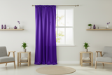 Shiny Satin Solid Single Curtain Panel Drapery 58 Inch Wide - Purple