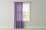 Poplin Gingham Checkered Window Curtain 56 Inch Wide - Purple