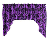 Poplin Damask Floral Swag Window Valance 58" Wide / 36" Tall