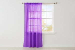 Sheer Tinted Organza Solid Single Curtain Panel 58 Inch Wide - Purple