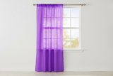 Sheer Tinted Organza Solid Single Curtain Panel 58 Inch Wide - Purple