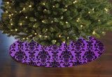 Poplin Damask Floral Tree Skirt Christmas Decoration 58" Round Skirt