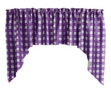 Poplin Tavern Gingham Checkered Swag Window Valance 58" Wide / 36" Tall