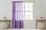 Cotton Gingham Checkered Curtain 58 Inch Wide - Purple