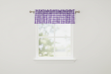 Cotton Gingham Checkered Window Valance 58" Wide - Purple