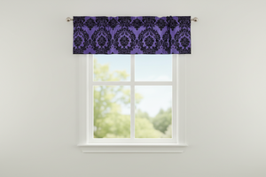 Flocked Damask Window Valance 58" Wide - Purple