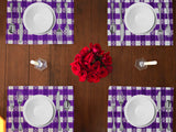 Poplin Tavern Gingham Checkered Dinner Table Placemats Holiday Home Decoration 13" x 19" (Pack of 4)