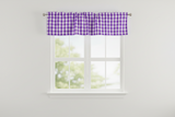 Poplin Gingham Checkered Window Valance 58" Wide - Purple