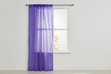 Silver Stars on Sheer Tinted Organza Solid Single Curtain Panel 58 Inch Wide - Purple