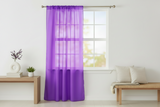 Sheer Tinted Organza Solid Single Curtain Panel 58 Inch Wide - Purple
