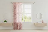 Cotton Curtain Floral Print 58 Inch Wide Quilting Pattern Floral Hearts and Butterfly - Red
