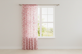 Cotton Curtain Floral Print 58 Inch Wide Quilting Pattern Floral Hearts and Butterfly - Red