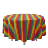 Cotton 1 Inch Wide Stripes Round Tablecloth