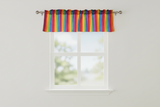 Cotton Window Valance Stripe Print 58 Inch Wide / 1 Inch Stripe - Rainbow