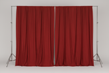 Solid Poplin Window Curtain or Photography Backdrop 58" Wide - Red