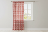 Poplin Gingham Checkered Window Curtain 56 Inch Wide - Red
