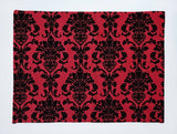 Poplin Damask Floral Dinner Table Placemats Holiday Home Decoration 13" x 19" (Pack of 4)