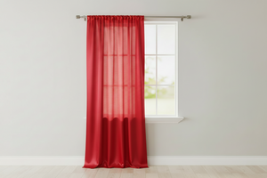 Shiny Satin Solid Single Curtain Panel Drapery 58 Inch Wide - Red