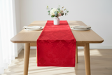 Velvet Embossed Damask Table Runner