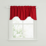Poplin Solid Scalloped Wave Window Valance 58" Wide / 20" Tall