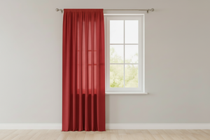 Solid Poplin Window Curtain or Photography Backdrop 58" Wide - Red