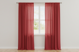Solid Poplin Window Curtain or Photography Backdrop 58" Wide - Red