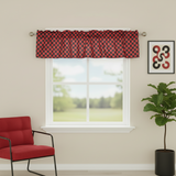 Cotton Window Valance Checkered Print 58" Wide Racecar 1 Inch Checkerboard - Red and Black