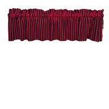 Cotton Window Valance Stripe Print 58 Inch Wide / 1/2 Inch Stripe - Black and Red