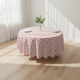 Cotton Polka Dots Round Tablecloth for Wedding/Bridal Shower, Birthdays, Special Events