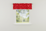 Flocked Damask Window Valance 58" Wide - Red on Red
